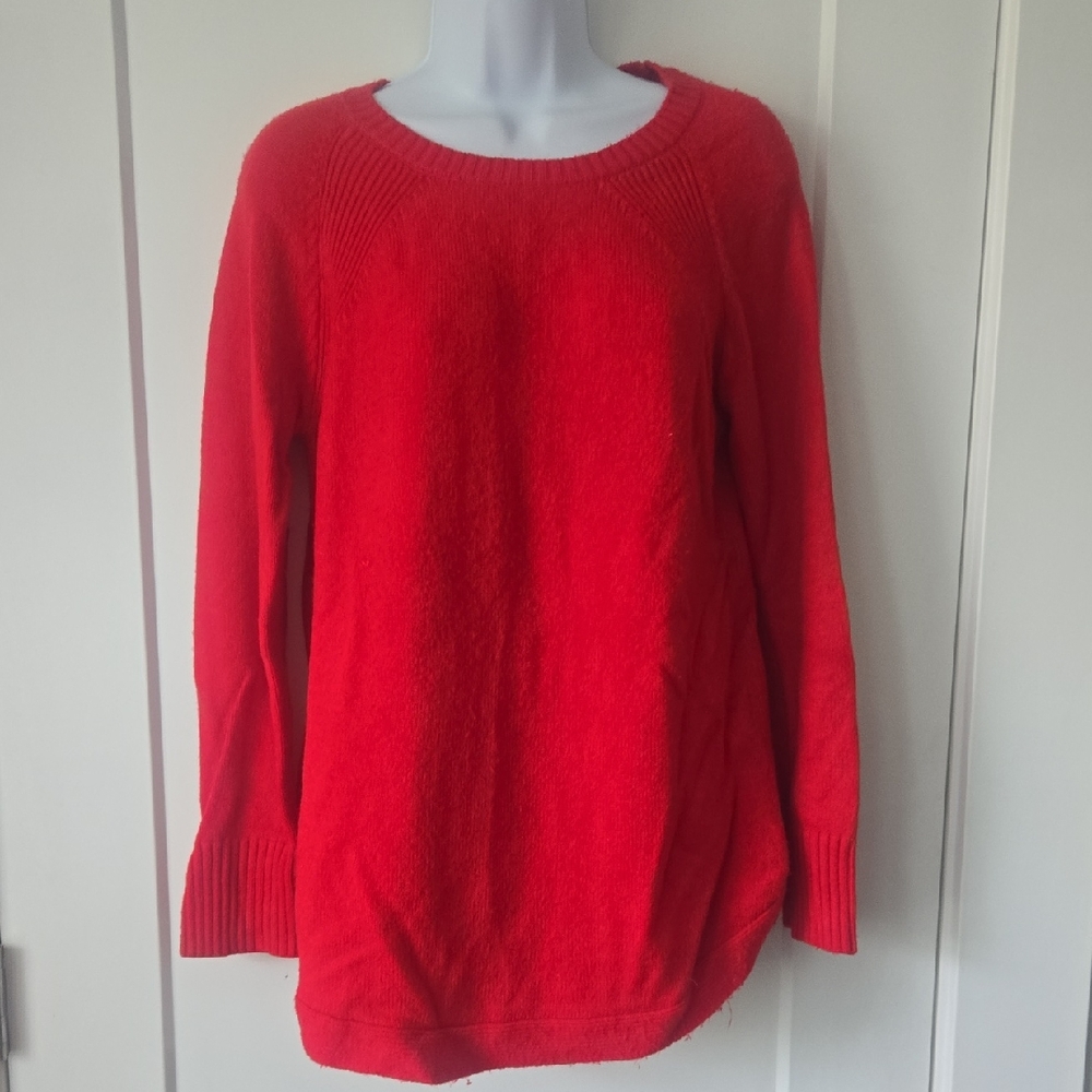 Joan Vass Vibrant Red Crew Neck Sweater